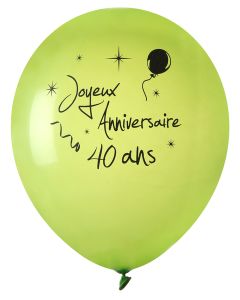 8 ballons Joyeux anniversaire 40 ans - vert