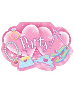 Carton d'invitation plié anniversaire "Princesses"