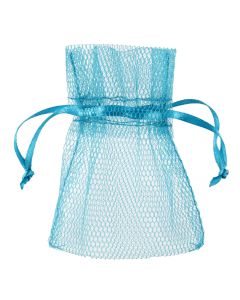 10 sachets tulle turquoise