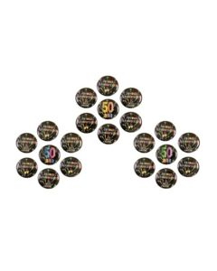 7 badges Anniversaire 50 ans - noir