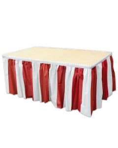 Bordure de table rouge et blanc