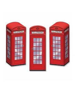 Boite cabine téléphonique anglaise x3