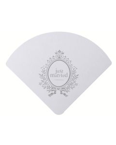 ÉVENTAIL BLANC JUST MARRIED X 6