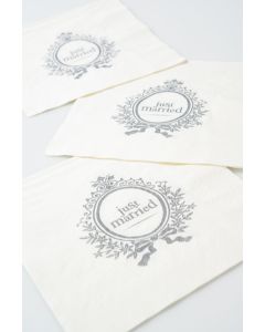 SERVIETTES EN PAPIER JUST MARRIED