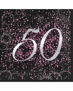 16 serviettes anniversaire 50 ans confettis roses