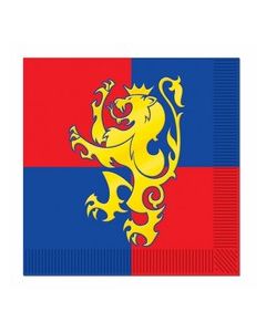 Serviette blason lion altier - chevalier - x16