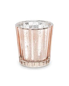 x4 Bougeoir verre Rose Gold 6 cm