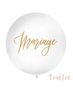 Ballon géant baudruche "Mariage" 1 mètre - Blanc