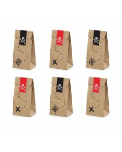 x6 sacs pirates Anniversaire Kraft