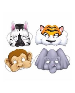 Masque animaux sauvages - jungle - x4