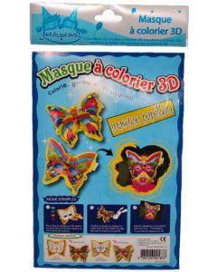 Masque papillon 3D à colorier  
