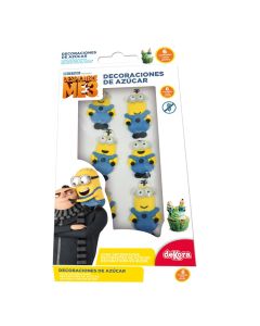 6 mini figurines en sucre 2D minions