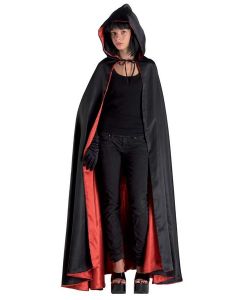 Déguisement adulte cape domino noir et rouge