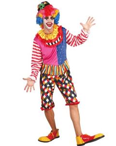 Déguisement homme clown rayé