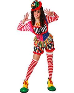 Déguisement femme clown rayé - Taille L