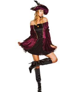 Déguisement femme pirate bordeaux - Taille L