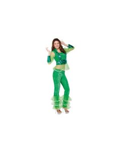 Déguisement femme disco velours - vert - Taille L