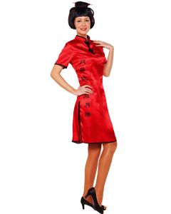 Déguisement femme chinoise rouge - Taille L