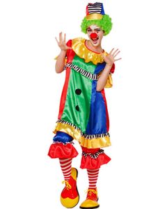 Déguisement femme clown multicolore - Taille L