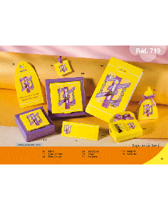 Carte de table communion - violet et jaune
