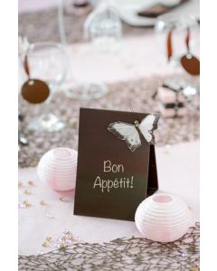 6 Marque-tables unis chocolat