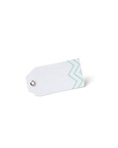 12 étiquettes chevron 6 x 3 cm – menthe