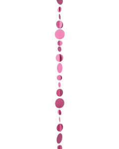 Guirlande cercles 3D fuchsia - 3,6 m