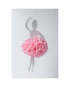 Ballerine jupon papier rose - 50 cm