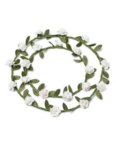 couronne fleurs papier blanc