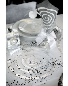 Serviettes de table spirale argent x20