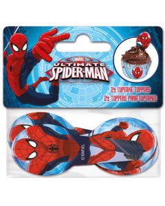 24 Décorations à cupcakes Spiderman