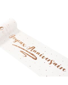 Chemin de table Joyeux Anniversaire Rose Gold