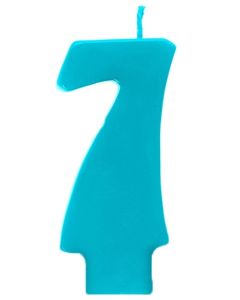 Bougie turquoise chiffre 7