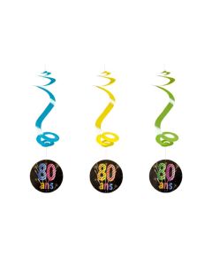 4 suspensions spirales Anniversaire 80 ans