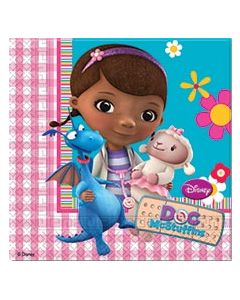 Lot 20 serviettes anniversaire Docteur la Peluche