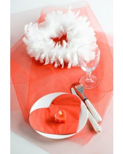 chemin de table tulle rouge