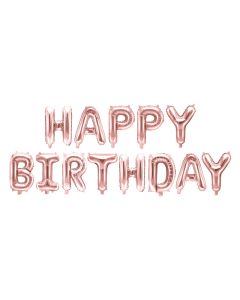 Ballon lettres Happy Birthday rose gold