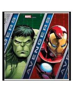 20 serviettes anniversaire Hulk et Iron Man