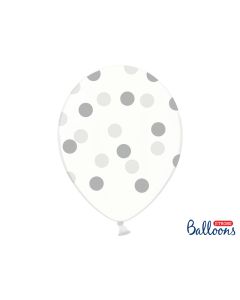 Ballon de baudruche transparent à pois Argent