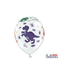 Ballon blanc dinosaure