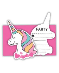 invitations et enveloppes licorne magic party