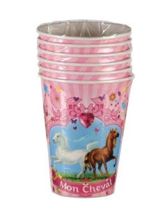 6 gobelets "mon cheval"