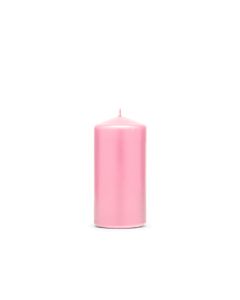 bougie cylindre mat - couleur rose bonbon - 12 x 6 cm