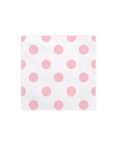 Serviettes Papier blanc pois rose