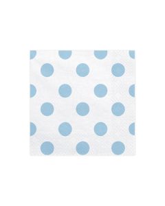 Serviettes Papier blanc pois bleu