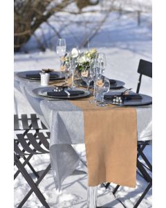 Nappe en rouleau unie métallisée - Argent - Tissu non tissé polyester - 120cm x 5m