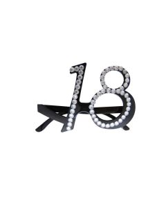 Lunettes âge avec strass - noires - 18