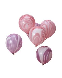 pack ballons rose et violet marbré