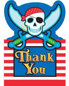 Cartes de remerciements "Thank you" - Pirates - x8