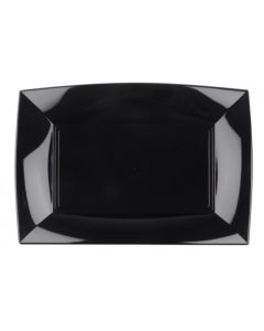 assiette rectangulaire noire